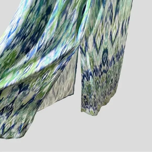 NWT Chico's Maxi Dress Size 3 US XL 16/18 Ikat Popover Regatta Blue Green Travel - Picture 8 of 15